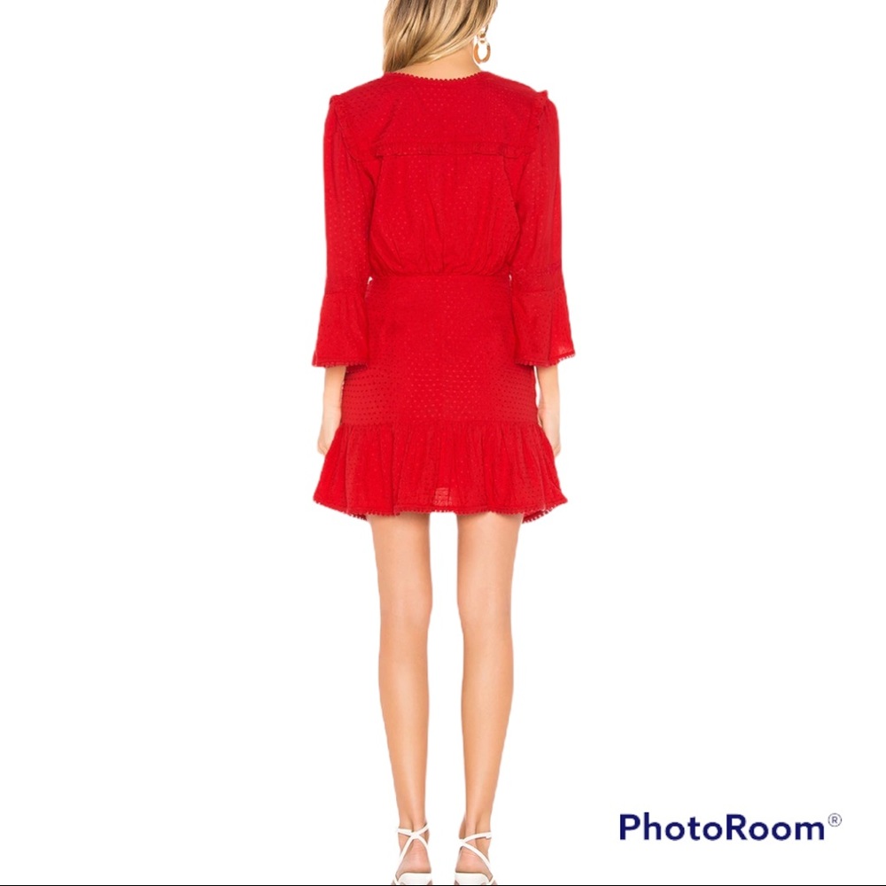 NEW Tularosa Joannie Wrap Dress Bright Red Sz L - Picture 9 of 13